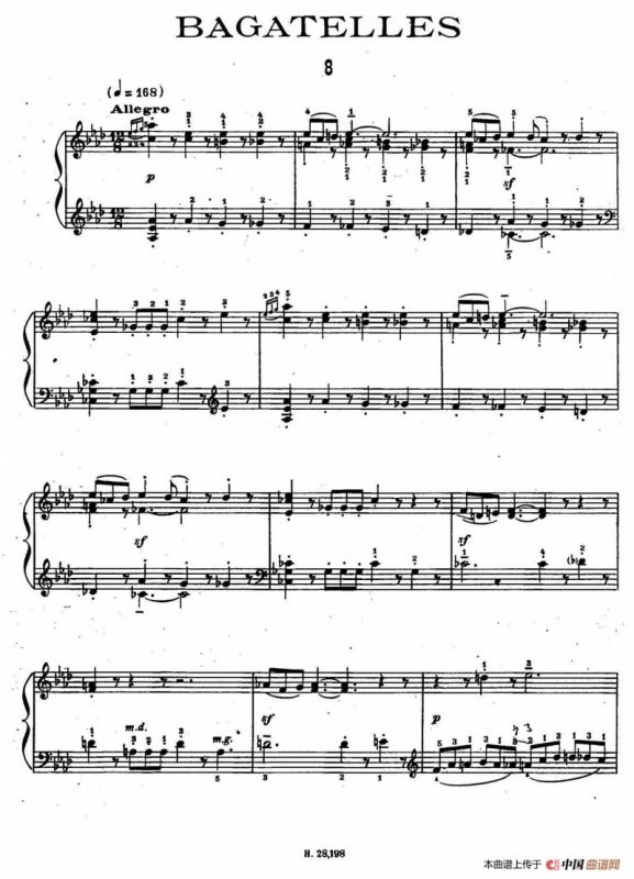 Ten Bagatelles Op.5（10首小品·8. 降A大调）