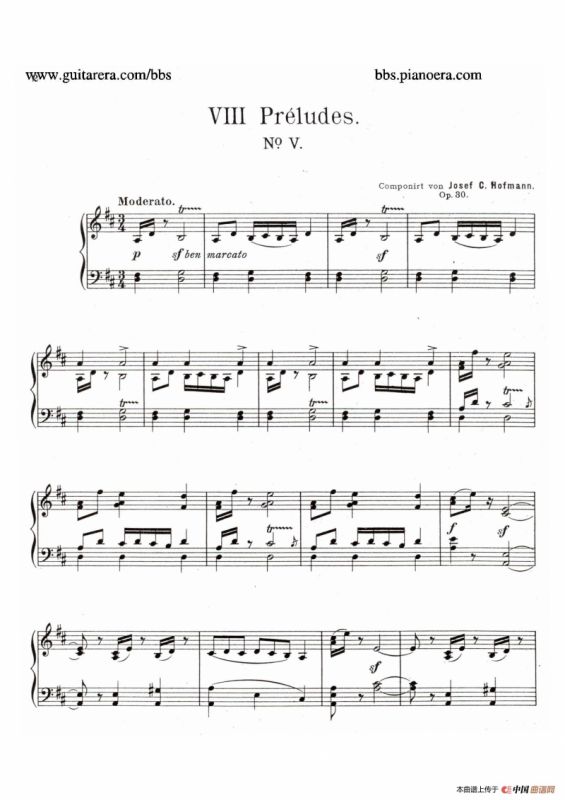 Eight Preludes Op.30（8首前奏曲 5. D大调）