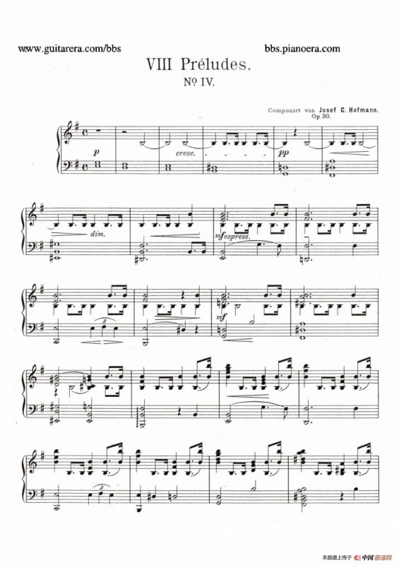 Eight Preludes Op.30（8首前奏曲 4. e小调）