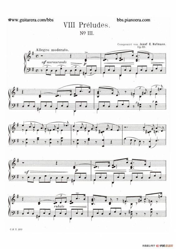 Eight Preludes Op.30（8首前奏曲 3. G大调）