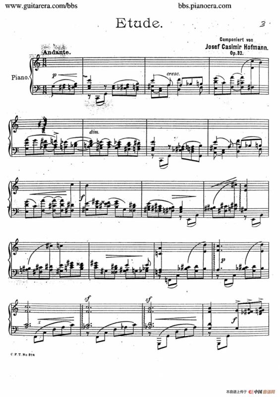 Etude in C Major For The Left Hand Op.32（C大调左手练习曲）