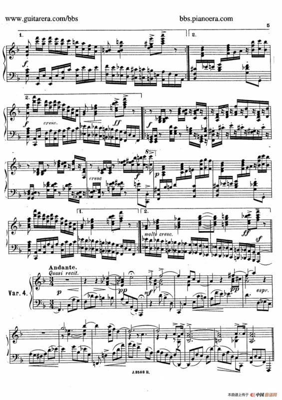 Theme with Variations and Fugue in F Major Op.14 （F大调主题变奏与赋格）