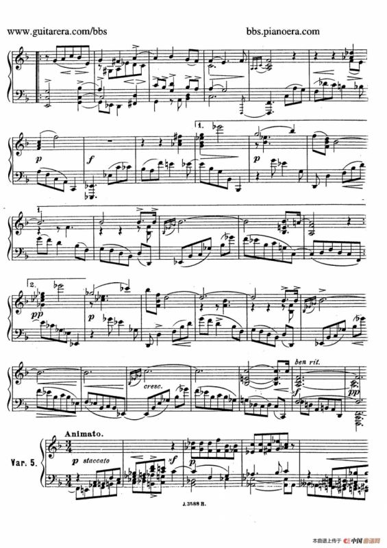 Theme with Variations and Fugue in F Major Op.14 （F大调主题变奏与赋格）