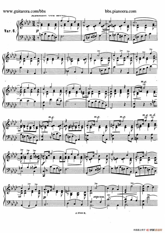 Theme with Variations and Fugue in F Major Op.14 （F大调主题变奏与赋格）