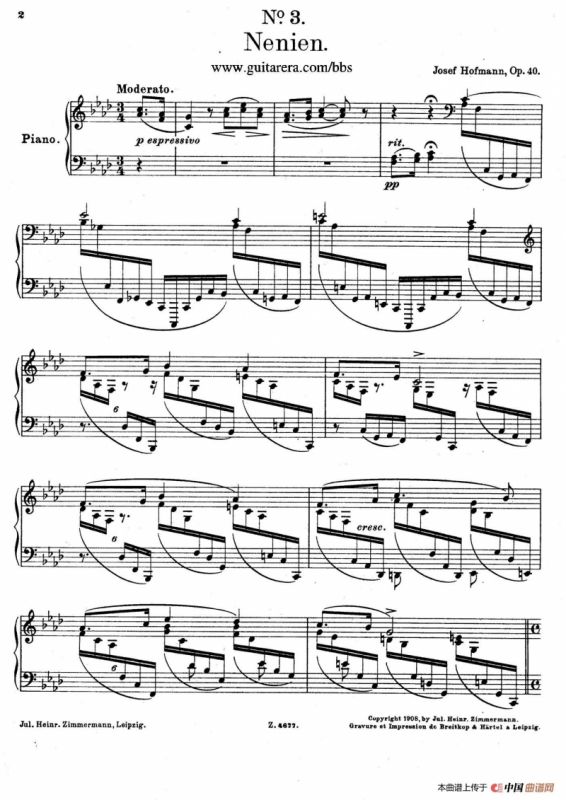 Charakterskizzen Op.40（个性素描 3. 无题 Nenien）