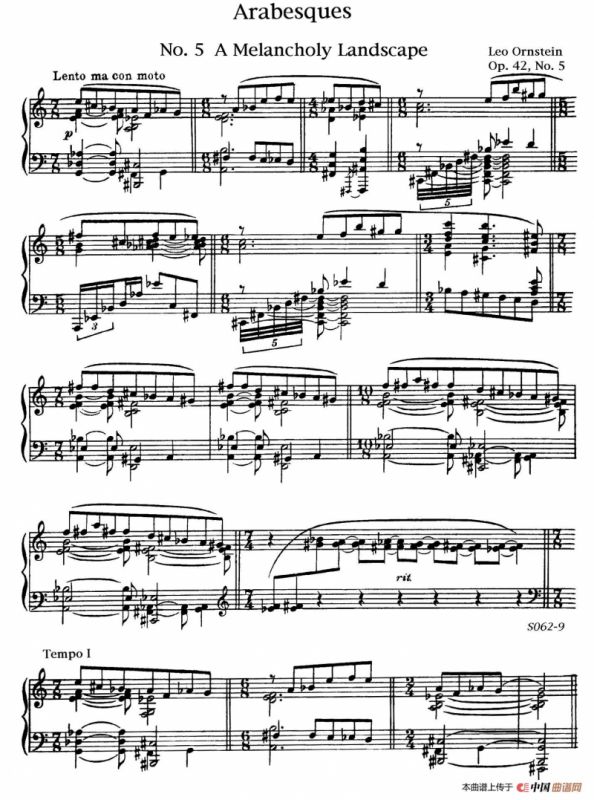 Arabesques Op.42（阿拉伯风格曲 5. 伤感的风景）