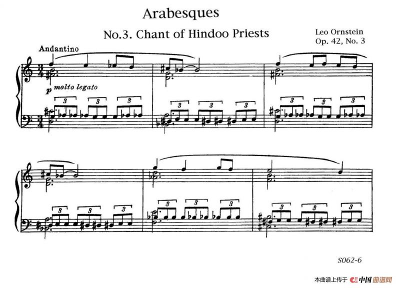 Arabesques Op.42（阿拉伯风格曲 3. 印度祭司之歌）