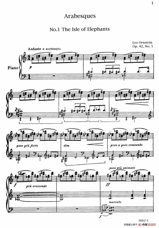 Arabesques Op.42（阿拉伯风格曲 1. 埃及象岛）