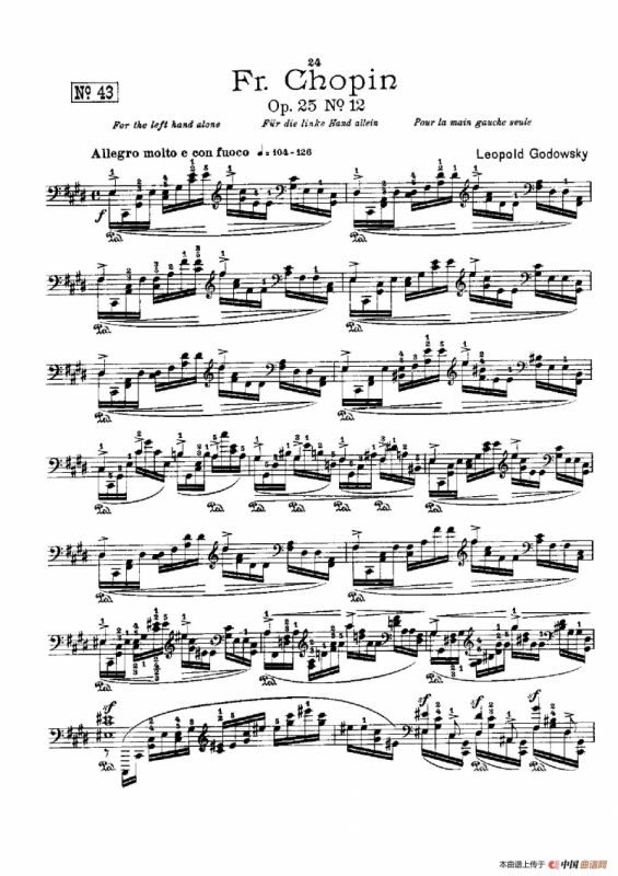 53首以肖邦练习曲为素材而作的练习曲（No.43）