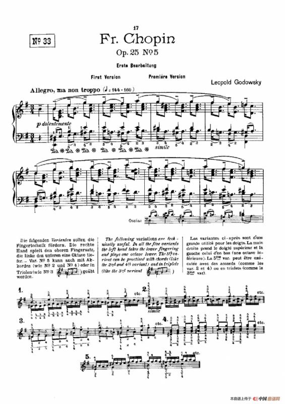 53首以肖邦练习曲为素材而作的练习曲（No.33）