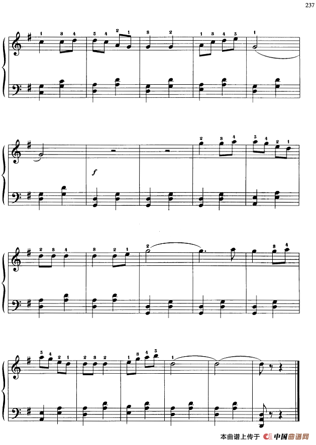 110首中国民歌钢琴小曲集：傍晚的牧场