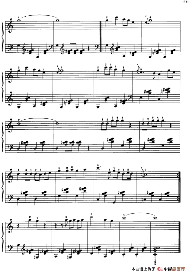 110首中国民歌钢琴小曲集：回娘家（河北民歌）