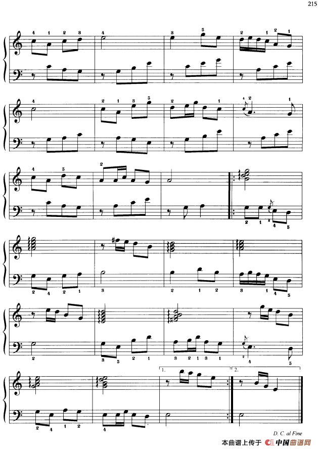 110首中国民歌钢琴小曲集：采茶（云南民歌）