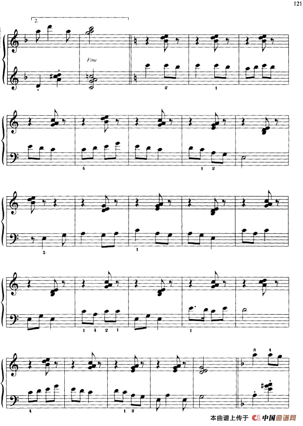 110首中国民歌钢琴小曲集：小拜年