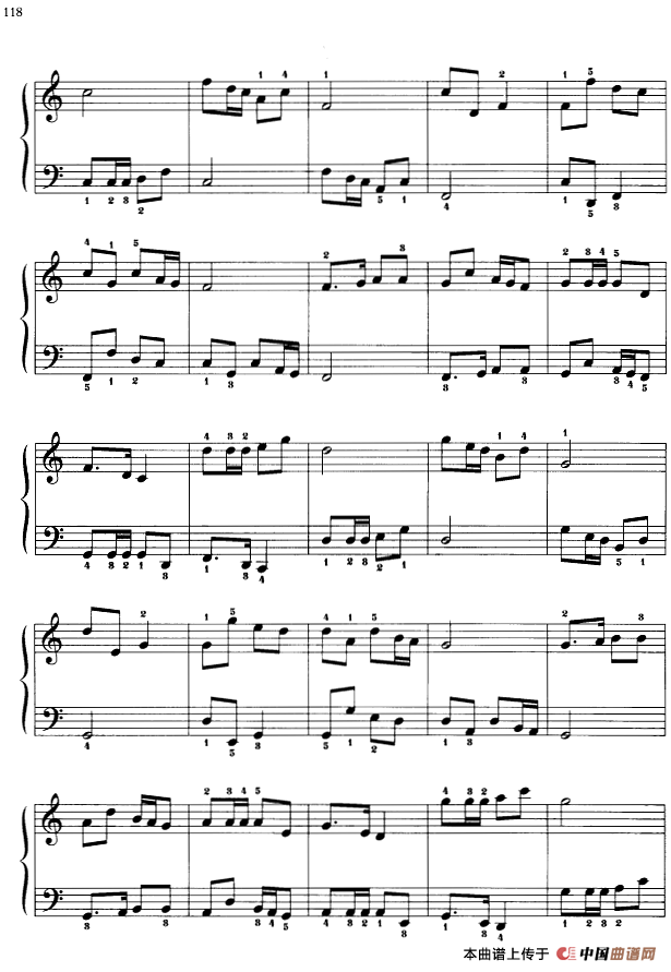 110首中国民歌钢琴小曲集：打南沟岔