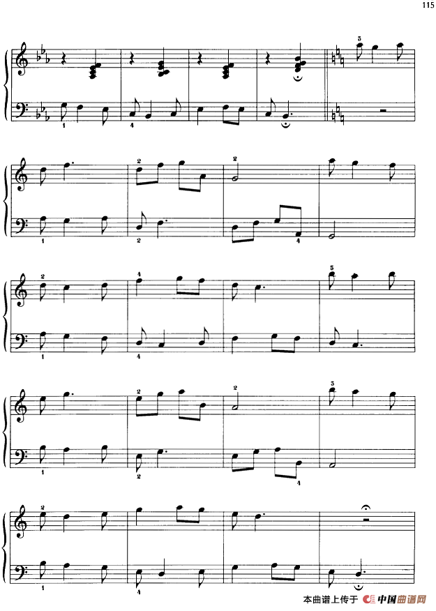 110首中国民歌钢琴小曲集：脚夫调和信天游