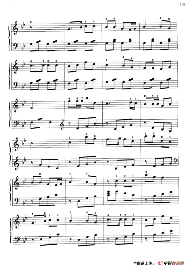 110首中国民歌钢琴小曲集：放风筝（东北民歌）