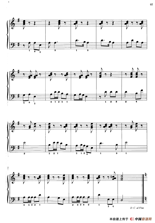 110首中国民歌钢琴小曲集：东北风