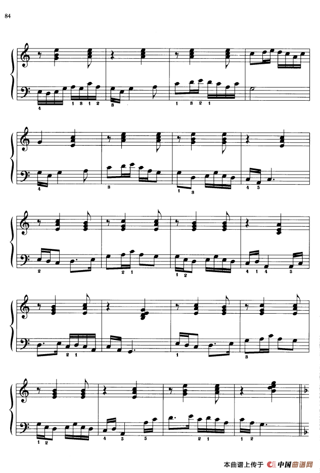 110首中国民歌钢琴小曲集：茉莉花