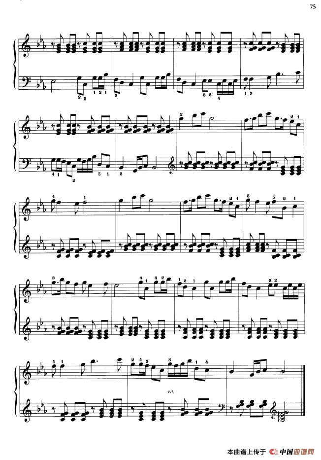 110首中国民歌钢琴小曲集：月牙五更调