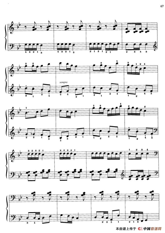 110首中国民歌钢琴小曲集：凤阳花鼓（之一）