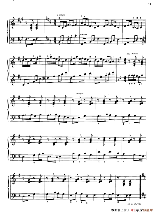 110首中国民歌钢琴小曲集：采茶（浙江民歌）