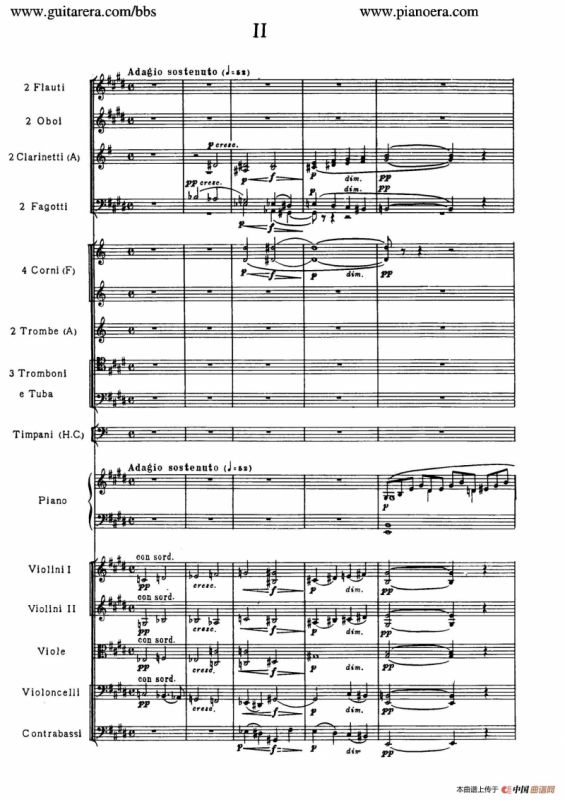 c小调第二钢琴协奏曲 Op.18（第二乐章总谱）