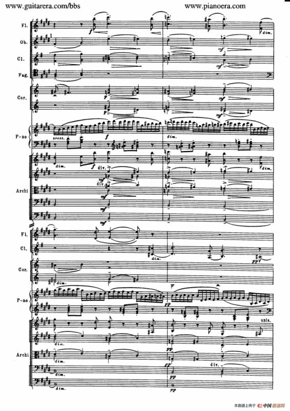 c小调第二钢琴协奏曲 Op.18（第二乐章总谱）