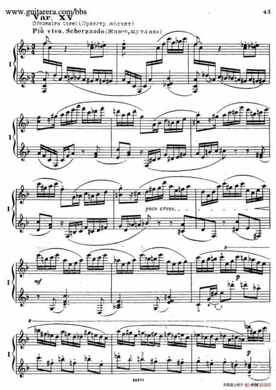 Rhapsody On A Theme Of Paganini Op.43（帕格尼尼主题狂想曲·双钢琴）（P41——60）