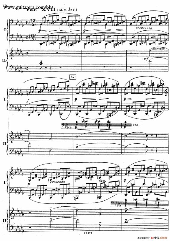 Rhapsody On A Theme Of Paganini Op.43（帕格尼尼主题狂想曲·双钢琴）（P41——60）