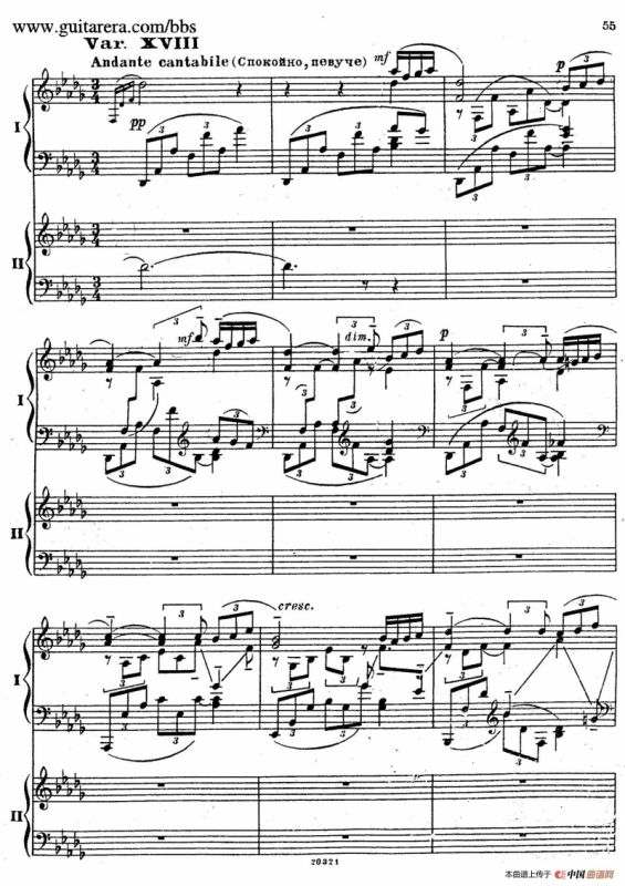 Rhapsody On A Theme Of Paganini Op.43（帕格尼尼主题狂想曲·双钢琴）（P41——60）