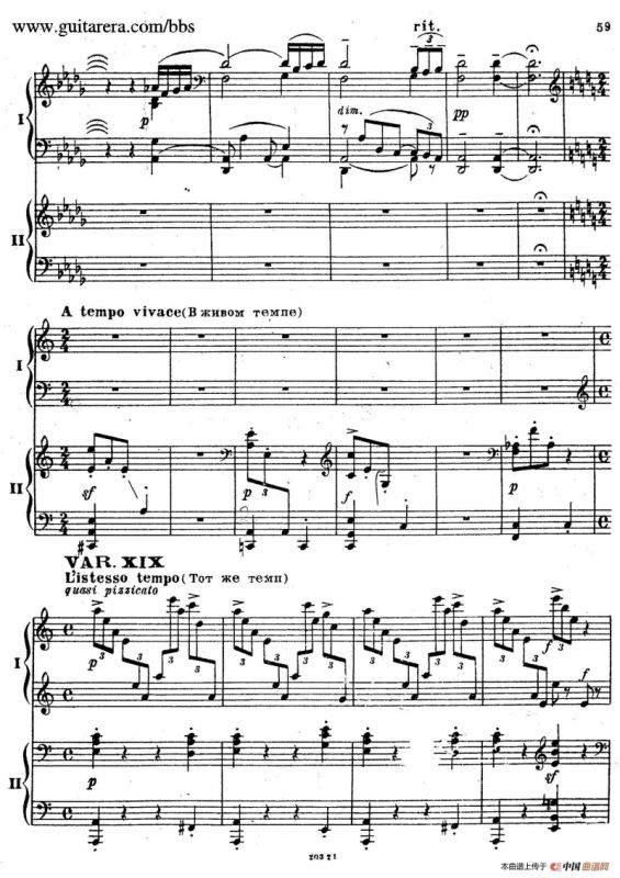 Rhapsody On A Theme Of Paganini Op.43（帕格尼尼主题狂想曲·双钢琴）（P41——60）