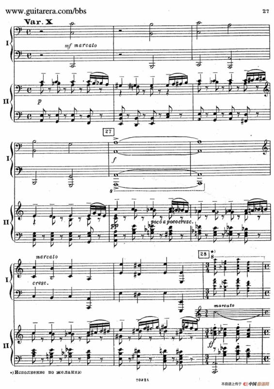 Rhapsody On A Theme Of Paganini Op.43（帕格尼尼主题狂想曲·双钢琴）（P21——40）