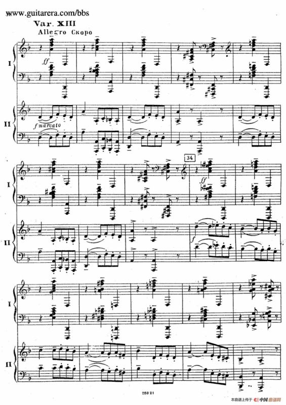 Rhapsody On A Theme Of Paganini Op.43（帕格尼尼主题狂想曲·双钢琴）（P21——40）