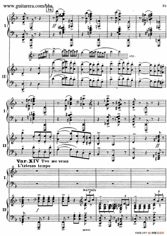 Rhapsody On A Theme Of Paganini Op.43（帕格尼尼主题狂想曲·双钢琴）（P21——40）