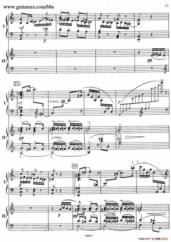 Rhapsody On A Theme Of Paganini Op.43（帕格尼尼主题狂想曲·双钢琴）（P1——20）