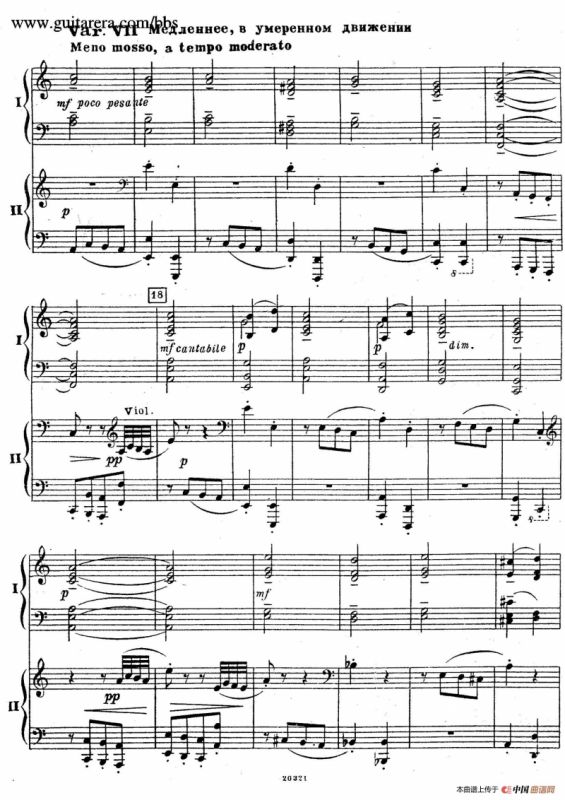 Rhapsody On A Theme Of Paganini Op.43（帕格尼尼主题狂想曲·双钢琴）（P1——20）