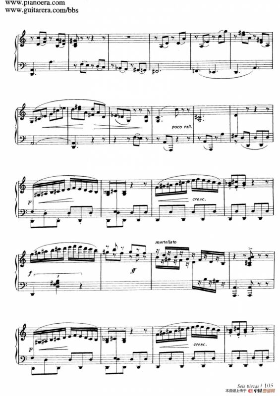 Six Pieces on Spanish Folksongs H.125（6首西班牙民谣小品·7. 踏步舞曲 Zapateado）