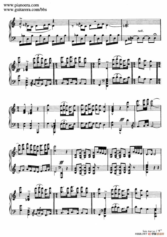 Six Pieces on Spanish Folksongs H.125（6首西班牙民谣小品·6. 赞巴舞曲 Zambra）