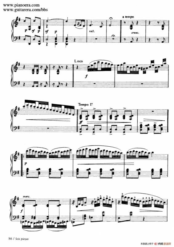 Six Pieces on Spanish Folksongs H.125（6首西班牙民谣小品·4. 巴斯克舞曲 Vascongada）