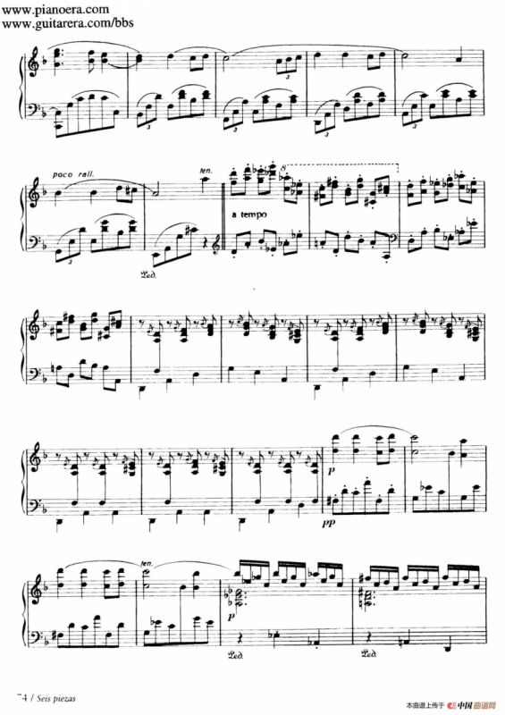 Six Pieces on Spanish Folksongs H.125（6首西班牙民谣小品·2. 怀念 Anoranza）