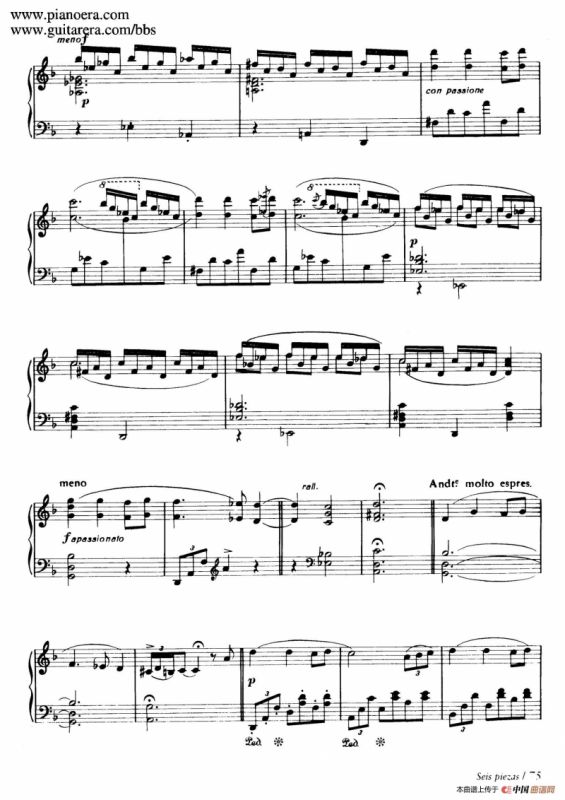 Six Pieces on Spanish Folksongs H.125（6首西班牙民谣小品·2. 怀念 Anoranza）