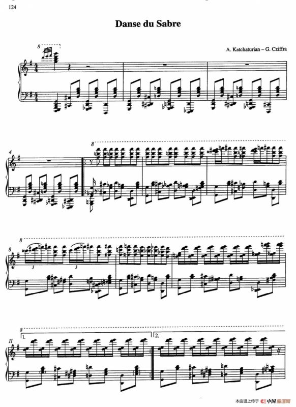 Sabre Dance（马刀舞曲）（齐夫拉改编钢琴独奏版）