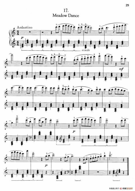 Thirty Pieces For Children Op.27（30首儿童钢琴曲 16—20）