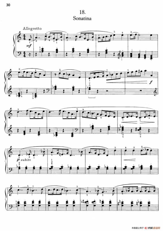 Thirty Pieces For Children Op.27（30首儿童钢琴曲 16—20）