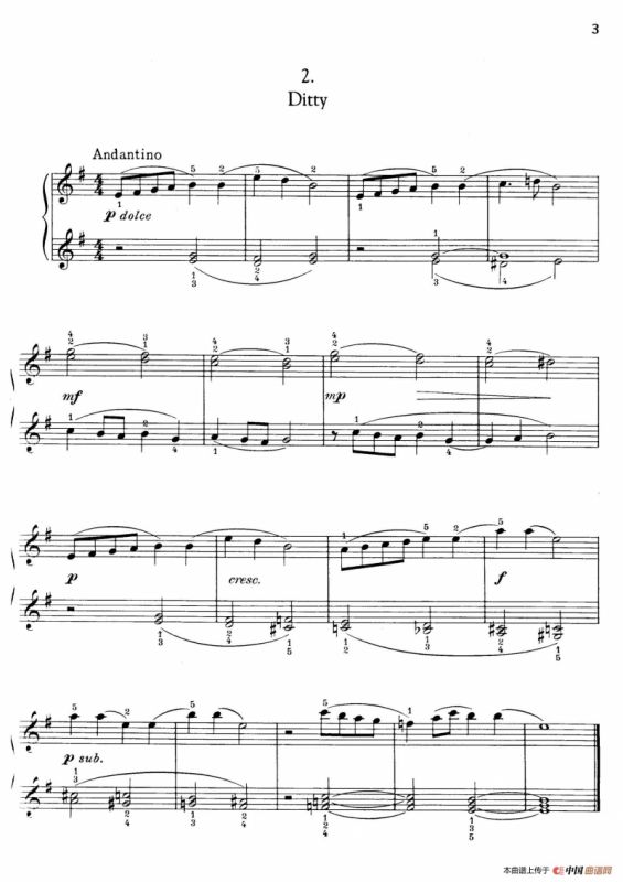 Thirty Pieces For Children Op.27（30首儿童钢琴曲 1—5）