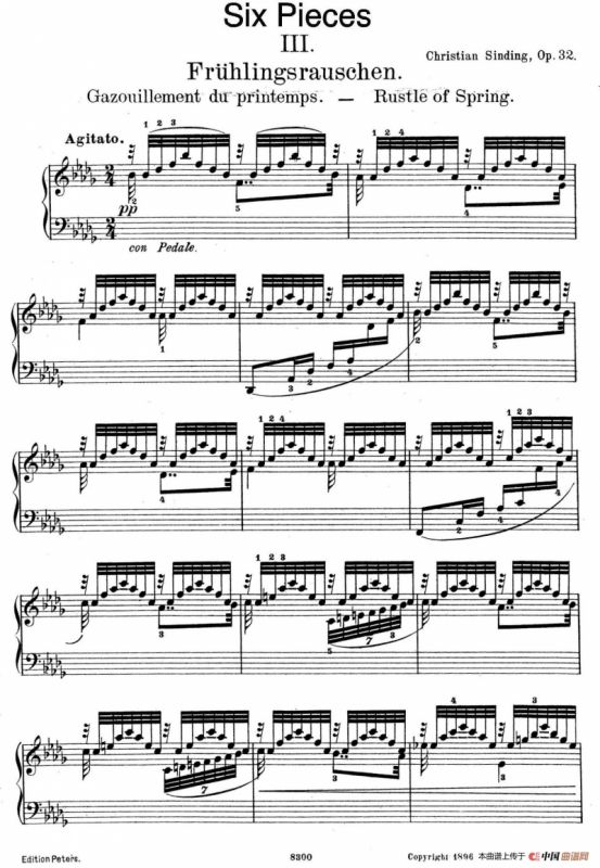 Six Pieces Op.32（6首小品·3. 春之声）