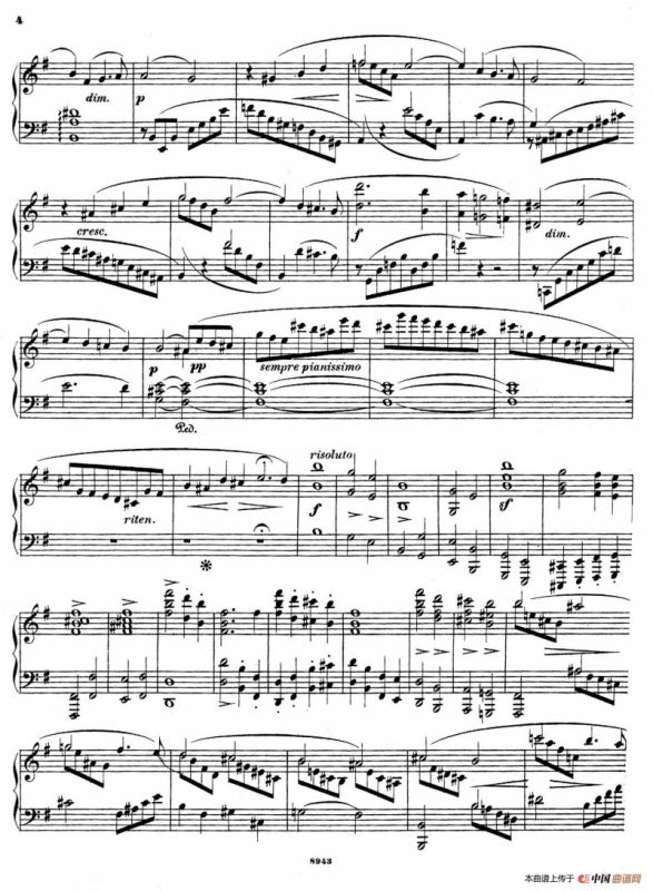 Piano Sonata in e Minor Op.28（e小调钢琴奏鸣曲）