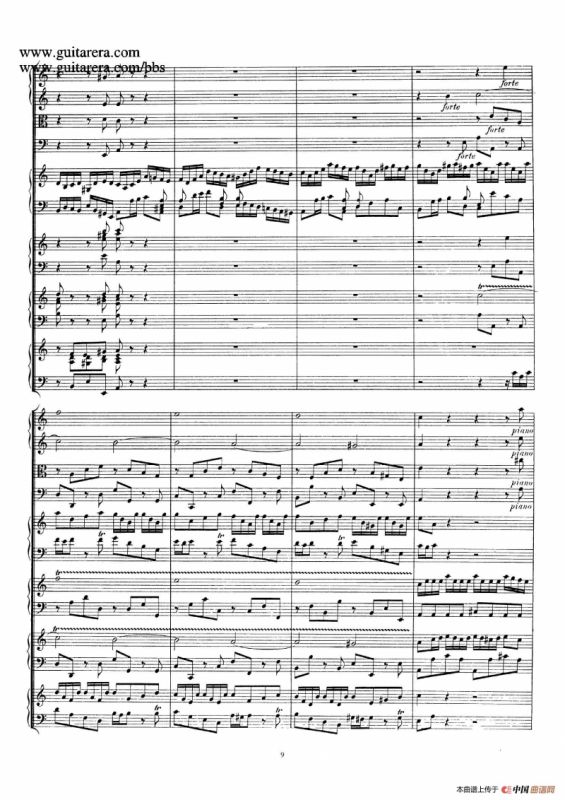 为四架古钢琴而作的a小调协奏曲 BWV 1065（总谱）