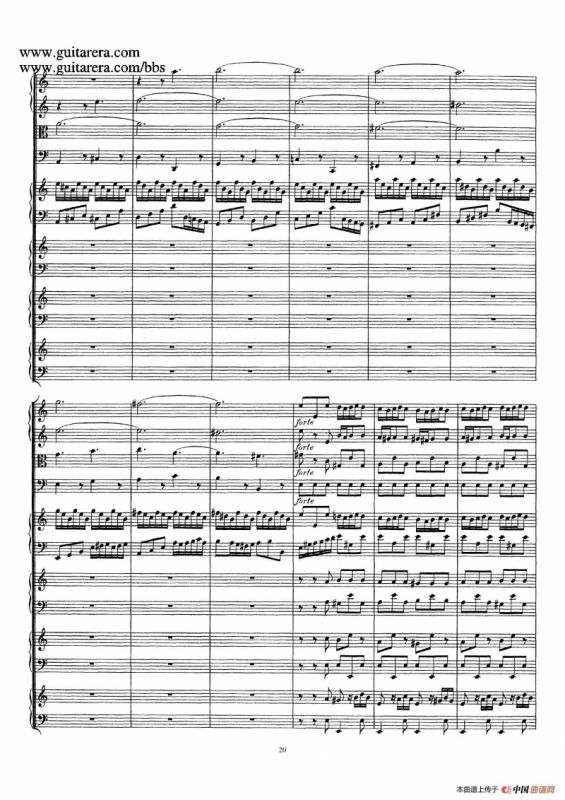 为四架古钢琴而作的a小调协奏曲 BWV 1065（总谱）